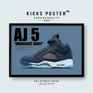 AJ5 エアジョーダン5 ミッドナイトネイビー AirJordan 5 Midnight Navy キックスポスター 送料無料 AJ5-42