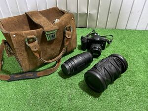 Canon EOS kiss パノラマ　レンズ カバンセット　革製鞄