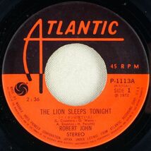 ■ロバート・ジョン(Robert John)｜ライオンは寝ている(The Lion Sleeps Tonight)／ジャネット(Janet) ＜EP 1972年 日本盤＞_画像4