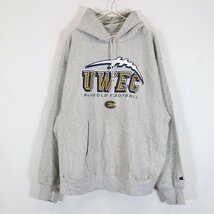 Champion チャンピオン リバースウィーブ BLUGOLD フットボール パーカー カレッジ グレー (メンズ XL) O0037 /1円スタート_画像1