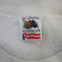 90年代 USA製 FRUIT OF THE LOOM フルーツオブザルーム 英文字プリント スウェット イタリア ホワイト (メンズ XL) N5602 /1円スタート_画像9