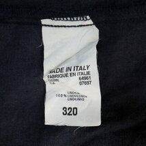 イタリア製 SISLEY リネン オープンカラー 長袖シャツ 無地 ネイビー (メンズ M) N5442 /1円スタート_画像9