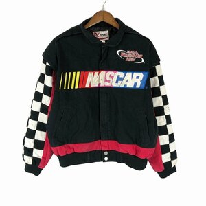 90年代 CHASE AUTHENTICS NASCAR コットン 切替デザイン レーシングジャケット ブラック (メンズ M) 中古 古着 O9711