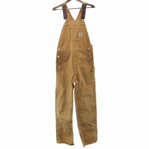 Carhartt カーハート ダック地 オーバーオール ワーク ダブルニー ブラウン (メンズ L相当) 中古 古着 O9891