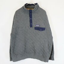 patagonia パタゴニア スナップT オーガニックコットンキルティング 防寒 アウトドア キャンプ グレー (メンズ L) N6522 /1円スタート_画像1