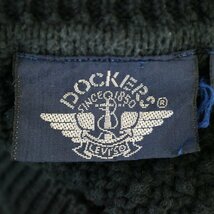 DOCKERS ドッカーズ コットンニット セーター ローゲージニット フロントロゴ ブラック (メンズ Ｍ) N7253 /1円スタート_画像7