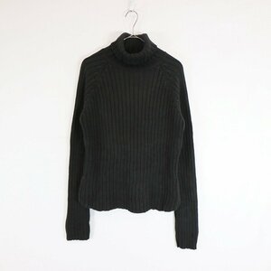 GAP ギャップ コットンニット 防寒 ラグランスリーブ タートルネック ラウンドカット ブラック (レディース M) N7464 /1円スタート