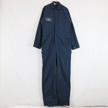 80年代 USA製 BIGBEN by Wrangler オールインワン ワーク コットンポリ ネイビー (メンズ 38) N7897 /1円スタート_画像1