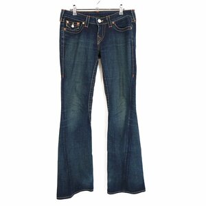 USA製 True Religion フレア デニムパンツ インディゴブルー (レディース 29) N9380 /1円スタート