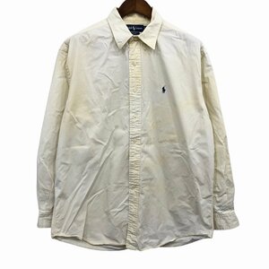 90年代 RALPH LAUREN ラルフローレン BLAKE ボタンダウン 長袖シャツ カジュアル (メンズ L) 中古 古着 P0754