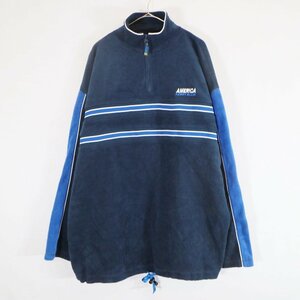 PERRY ELLIS ペリー エリス ハーフジップ フリースジャケット 防寒 大きいサイズ ネイビー (メンズ XXL) N5462 /1円スタート