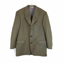 USA製 Aquascutum アクアスキュータム シングルテーラードジャケット フォーマル ユーロ グレー (メンズ L相当) N9581 /1円スタート_画像1