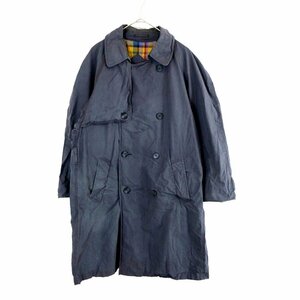 90年代 カナダ製 Aquascutum アクアスキュータム トレンチコート ブルー (メンズ S) O0322 /1円スタート