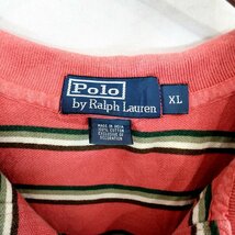 Polo by Ralph Lauren ポロバイラルフローレン ワンポイントロゴ ポロシャツ ボーダー レッド (メンズ XL) O0438 /1円スタート_画像7