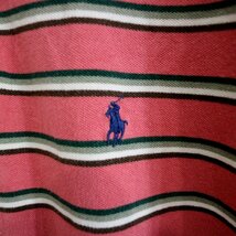 Polo by Ralph Lauren ポロバイラルフローレン ワンポイントロゴ ポロシャツ ボーダー レッド (メンズ XL) O0438 /1円スタート_画像5