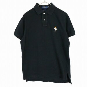 Polo by Ralph Lauren ポロバイラルフローレン ポロシャツ 刺繍 ブラック (メンズ M) O0756 /1円スタート