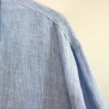 イタリア製 Vanity ピンチェック 長袖シャツ ヨーロッパ古着 ブルー (メンズ L) O0952 /1円スタート_画像5