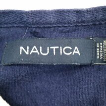 NAUTICA ノーティカ ワンポイントロゴ 長袖 ポロシャツ カジュアル ボーダー ネイビー (メンズ L) O1101 /1円スタート_画像8