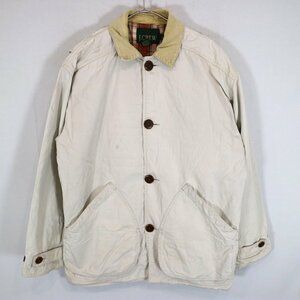 90年代 J.CREW ジェイクルー ハンティングジャケット アメカジ 襟 コーデュロイ切替 アウター キナリ (メンズ XS) O1245 /1円スタート