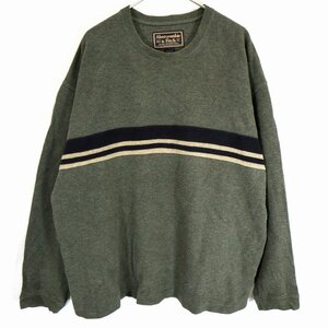 Abercrombie & Fitch アバクロンビーアンドフィッチ ライン系セーター 大きいサイズ グリーン (メンズ XXL) O2035 /1円スタート