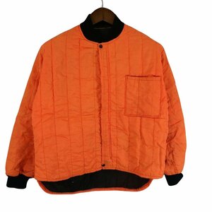 SALE///// 70年代~80年代 UNKNOWN キルティングジャケット 防寒 ピンロック オレンジ (メンズ M相当) O8645