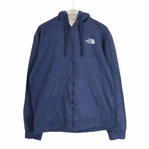 SALE// THE NORTH FACE ノースフェイス ワンポイントロゴ パーカー アウトドア フルジップ ネイビー (メンズ M) O2530