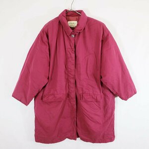 90s Eddie Bauer エディーバウアー ダウンハーフコート アウトドア キャンプ 防寒 ワインレッド ( レディース L ) 中古 古着 N3317