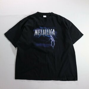F□00年代 メタリカ Metallica バンド 半袖 Tシャツ カットソー 音楽 ヘヴィメタル ブラック 黒 (2XL) 大きいサイズ 中古 古着 k5284