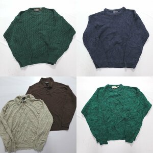 ◎無地系アクリル100％ニットベスト set ニットポロ 他 (メンズL) 5枚セット まとめ売り 古着卸 1円スタート KN7-1 MQ2247