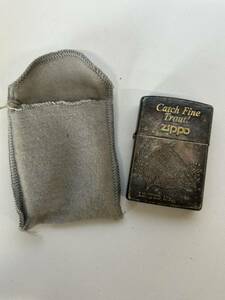 M-4473　【同梱不可】980円～ 現状品　Zippo/ジッポ　Catch Fine Trout　ヤマメ　オイルライター　ライター　喫煙グッズ　喫煙道具　火花OK