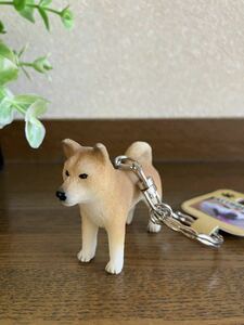 かわいい犬のフィギュアキーホルダー♪柴犬　しば犬　赤柴　キーリング