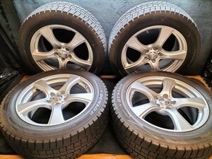 バリ山 Y51 フーガ シーマ プラウディア 245/50-18 DUNLOP スタッドレス VIOLENTO ホイール 8J ET+42 114.3-5H WINTERMAXX WM02 2019年製造