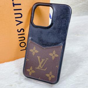 1円 LOUIS VUITTON ルイヴィトン iPhone13Pro iPhoneケース モノグラム M46053 スマホケース ブラック 黒 2022年製 バンパー メンズ