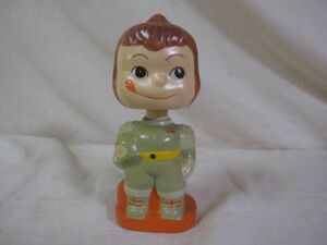 珍品 1960年代 ペコちゃん? 宇宙服 首振り人形 ビンテージ 昭和レトロ バブルヘッド ボブルヘッド ポピングヘッド 置物