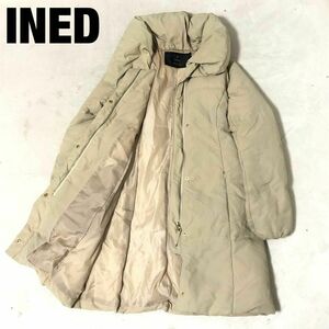  Ined down coat beige 9 long down coat high‐necked 