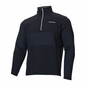 新品2023最新★UNDER ARMOUR アンダーアーマー ゴルフ★裏起毛 ストームデイト 1/2ジップ ジャケット★メンズ ( LG ) ブラック 黒★1379723