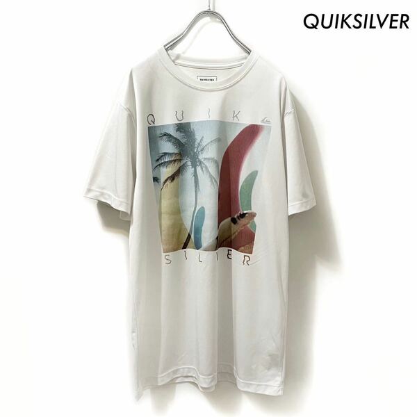 【送料無料】QUIKSILVER クイックシルバー★半袖Tシャツ ヨットプリント ホワイト 白 サーフィン サーファー メンズ