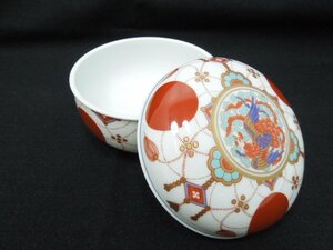 ‡0100 有田焼 其泉窯 小物入れ 蓋物 菓子器 ボンボニエール 色錦 きせんがま 陶器 中古品