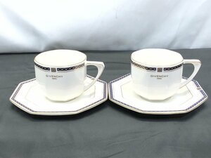 §　A57544　GIVENCHY ジバンシイ カップ＆ソーサー ペアセット 食器 コーヒーカップ 中古品