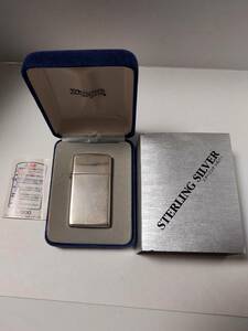 Zippo　スターリングシルバー　スリム　2002年製　希少　ビンテージジッポ　