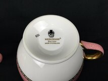 1211 WEDGWOOD ウェッジウッド ULANDER POWDER PINK ユーランダー パウダーピンク カップ＆ソーサー ペア 2客 金彩_画像7