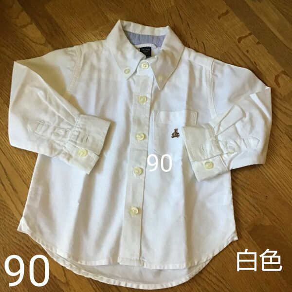 GAP 90 白 ボタンダウン オックスフォード長袖シャツ キッズ