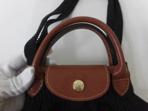 LONGCHAMP ロンシャン バッグ ハンド ショルダー メッシュ ネット filt ル プリアージュ フィレ ブラック 黒 激安1円スタート_画像4