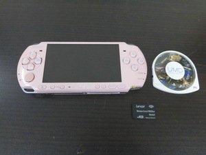 SONY ソニー PSP-3000 ピンク 本体 初期化済み 通電のみ確認済み メモリースティック 4GB ソフト おまとめ 激安1円スタート