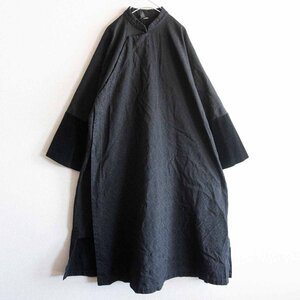 【美品】COMME des GARCONS 【花柄チャイナワンピース】S 製品染めブラック コムコム コムデギャルソン 2311298