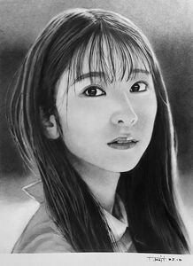 乃木坂46 菅原咲月 手描きイラスト 鉛筆画 A4 No.1