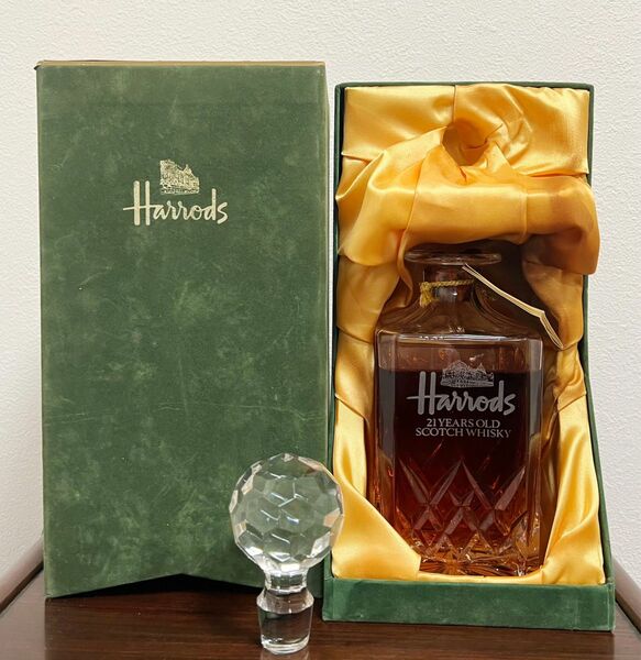 未開栓古酒Harrods 21 Years Old Scotch Whisky デカンタ クリスタル瓶 箱付き