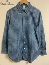 ヴインテージ・入手困難品★美中古・BROOKS BROTHERS★　MADE IN USA　チェックシャツ　BLUE 　サイズ表記15/-32(M)_画像1