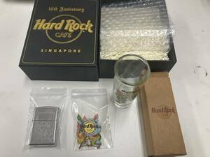 #22022【激レア】Zippo Hard Rock Cafe シンガポール 16周年 16th Zippo ピン ショットグラス セット 新品未使用 ハードロックカフェ