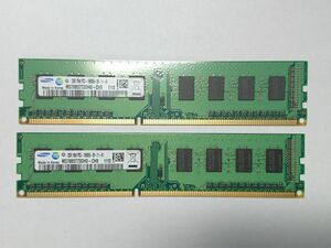 中古品★Samsung メモリ 2GB 1Rx8 PC3-10600U-09-11-A1★2G×2枚 計4GB